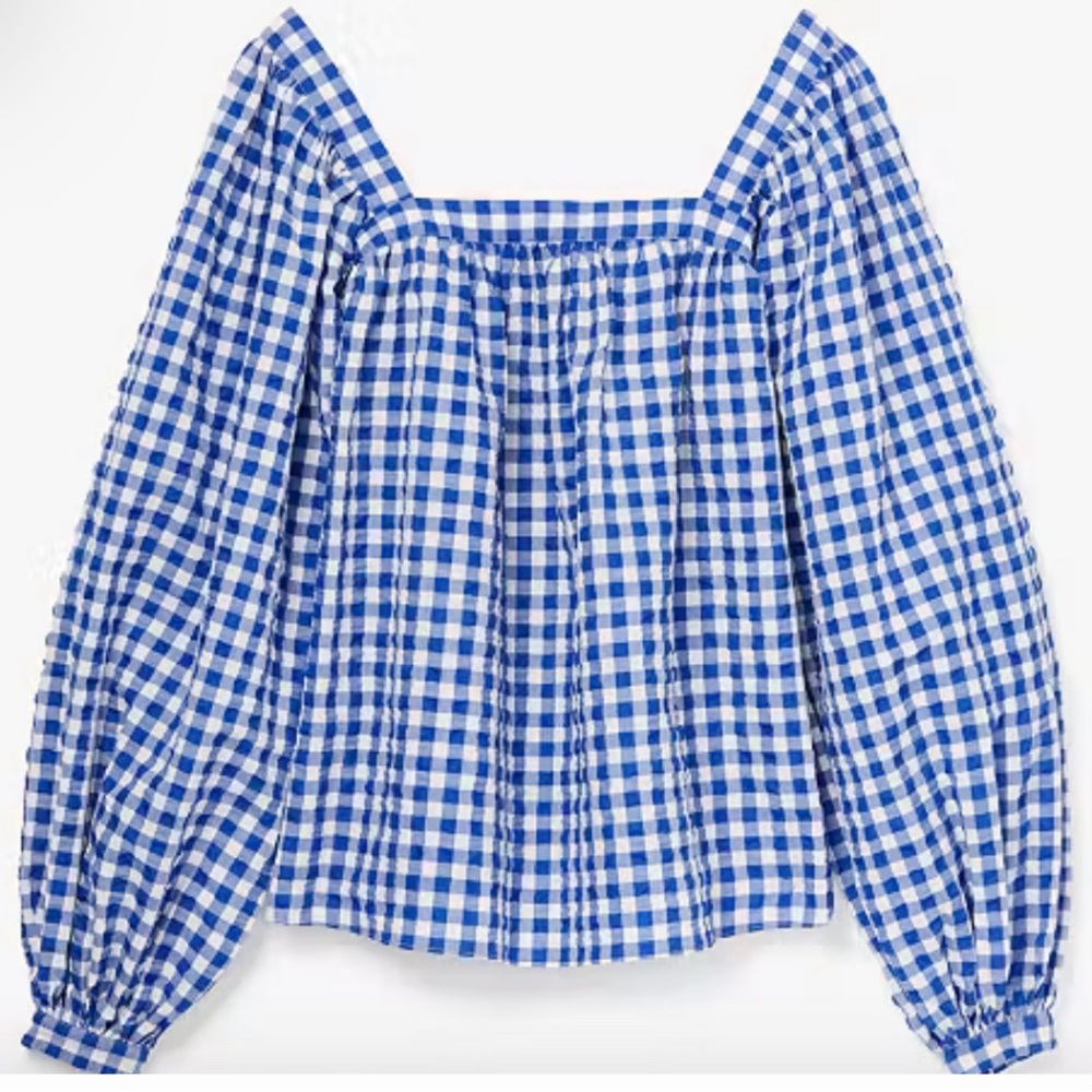 Kate spade gingham square neck top